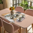 thumbnail image 3 of Pink Brown Cute Cat Table Cloths for 4 Foot Rectangle Tables, Cartoon Funny Heater Cats Patio Waterproof Elastic Fitted Tablecloths, Washable Rectangular Table Cover for Camping, 3 of 8