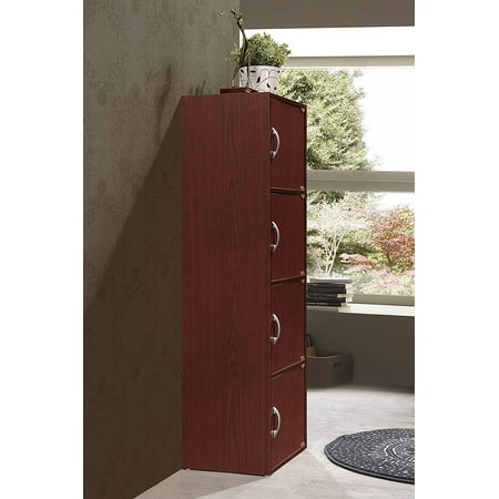Hodedah 4 Door, Four Shelves, Enclosed Storage Cabinet ...
