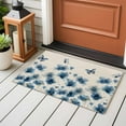 thumbnail image 4 of Navy Blue Floral Entryway Rug 2'x3'&nbsp; Non Slip Front Door Mats, Spring Flowers Rustic Butterfly Entrance Rugs Indoor Outdoor Carpet, Washable Floor Mats Small Area Rug for Bedroom Kitchen, 4 of 8