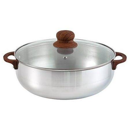 

CHI-80695 6.9 qt Natural Caldero with Glass Lid & Wood-Look Handles