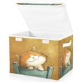 thumbnail image 2 of 16.5x12.6x11.8in Foldable Flip-Top Storage Bin, Dustproof Magic Tape Closure, Ideal for Home & Toy Organization，Cat, 2 of 7