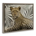 thumbnail image 3 of Stupell Industries Leopard with Palm Fronds Animals & Insects Painting Brown Floater Framed Canvas Art Print Wall Art, 21 x 17, 3 of 9