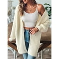 thumbnail image 4 of Women Knit Long Cardigan Long Sleeve Open Front Oversized Sweater Coat Black L, 4 of 8
