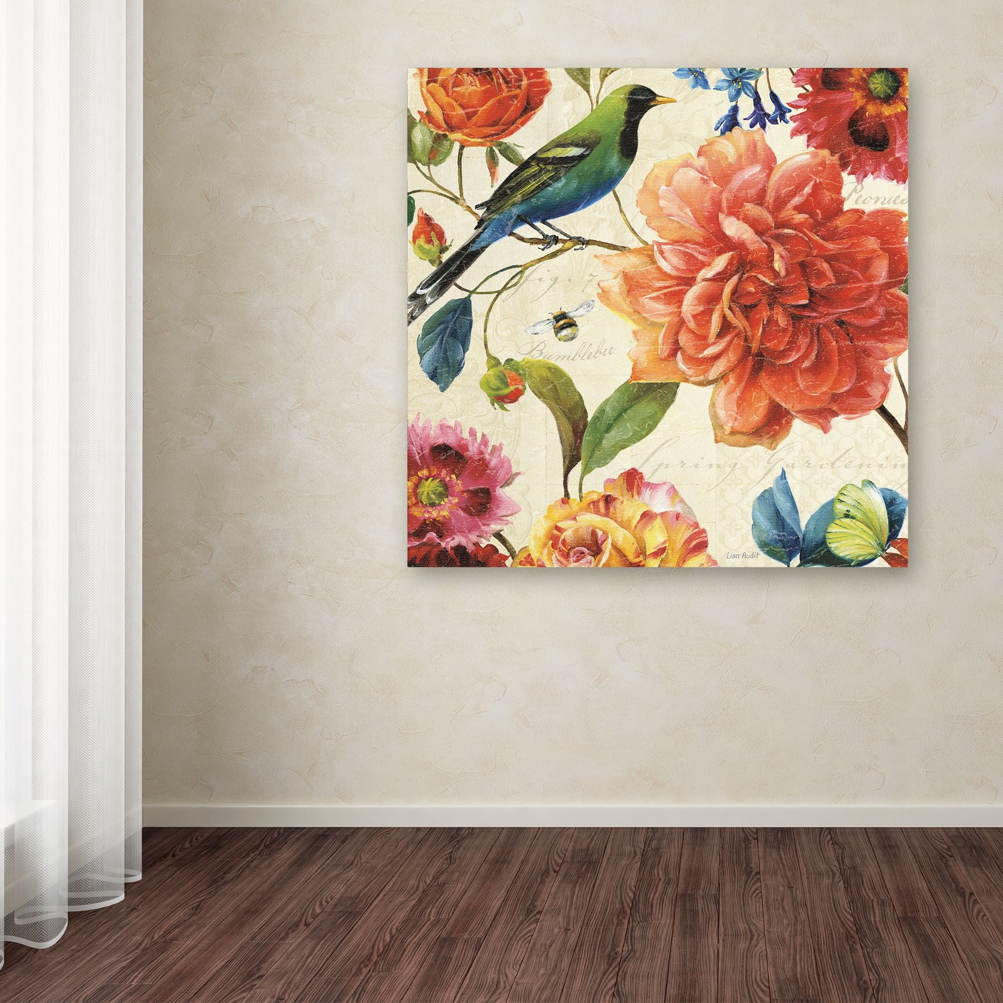 Trademark Fine Art "Rainbow Garden II Cream" Canvas Art by Lisa Audit