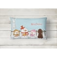 thumbnail image 2 of Carolines Treasures BB2394PW1216 Merry Christmas Carolers Irish Water Spaniel Canvas Fabric Decorative Pillow, 12H x16W,, 2 of 3