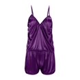 thumbnail image 4 of XIAONU Women's Camisole Shorts Pajama Set Satin V-Neck Spaghetti Straps Top Sexy Silky Soft Sleepwear Set, 4 of 8