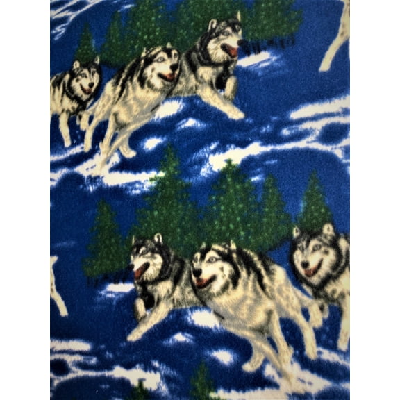 Lilly Craft Wolves Print Fleece Anti-Pill Fabric 58-60" Wide Sold by the Yard
