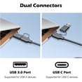 thumbnail image 5 of SD Card Reader, Memory Card Reader 4 in 1 USB C USB 3.0 Dual Connector Adapter Simultaneously Read SD MS CF TF Cards Supports  SD/. Compatible with desktops, Tablets, and USB-C Smartphones, 5 of 7