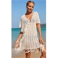 thumbnail image 3 of Crochet Stripe Fringe Cover Up, 3 of 6