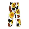 thumbnail image 5 of Disketp Cow Print Sunflower Men'S Pajama Pants - Ultra Soft Fleece Sleep And Lounge Pants (Size: S-Xxl), 5 of 9