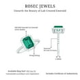 thumbnail image 6 of Rosec Jewels Lab Grown Emerald Engagement Ring for Women (6X8 mm Emerald Cut, AAAA Quality) - Certified Real Emerald Diamond Ring, 18K White Gold, US 6.50, 6 of 9