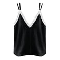 thumbnail image 7 of Ihhxva Women's Spaghetti Strap Tank Top Loose Fit Lace Trim Cami V-Neck Sleeveless Summer Casual Cotton Flowy Layering Beach Essential S-2XL, 7 of 7
