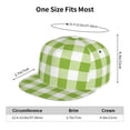 thumbnail image 6 of Fotbe White Green Plaid Flat Bill Visor Cap Classic Snapback Hat Polyester Foam Trucker Hat Trucker Cap Adjustable Baseball Cap, 6 of 9