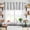 Gray, variant on Orange Grey Striped Kitchen Curtain Valances for Windows Farmhouse Short Curtains, Geometric Vertical Stripes White Rod Pocket Valance Curtain for Bedroom Cafe Living Room 42"x18"