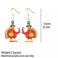 thumbnail image 3 of Acrylic Chickens Turkey Thanksgiving Earrrings Women Pumpkin Fall Jewelry Gifts, 3 of 8