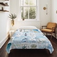 thumbnail image 4 of Blue Coastal Tapestry for Bedroom Wall Hanging Tapestry, Turtle Nautical Anchor Octopus Starfish Coral Ceiling Backdrop Tapestries Poster Blanket Wall Decor for Teens Room Living Room Dorm 39" x 59", 4 of 8