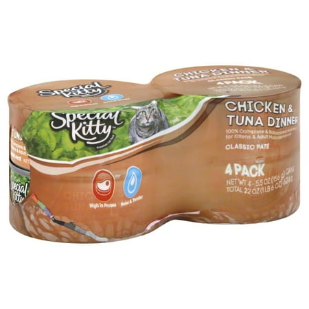 Special Kitty Chicken & Tuna Pate Canned Cat Food, 5.5 Oz., 4 Pack