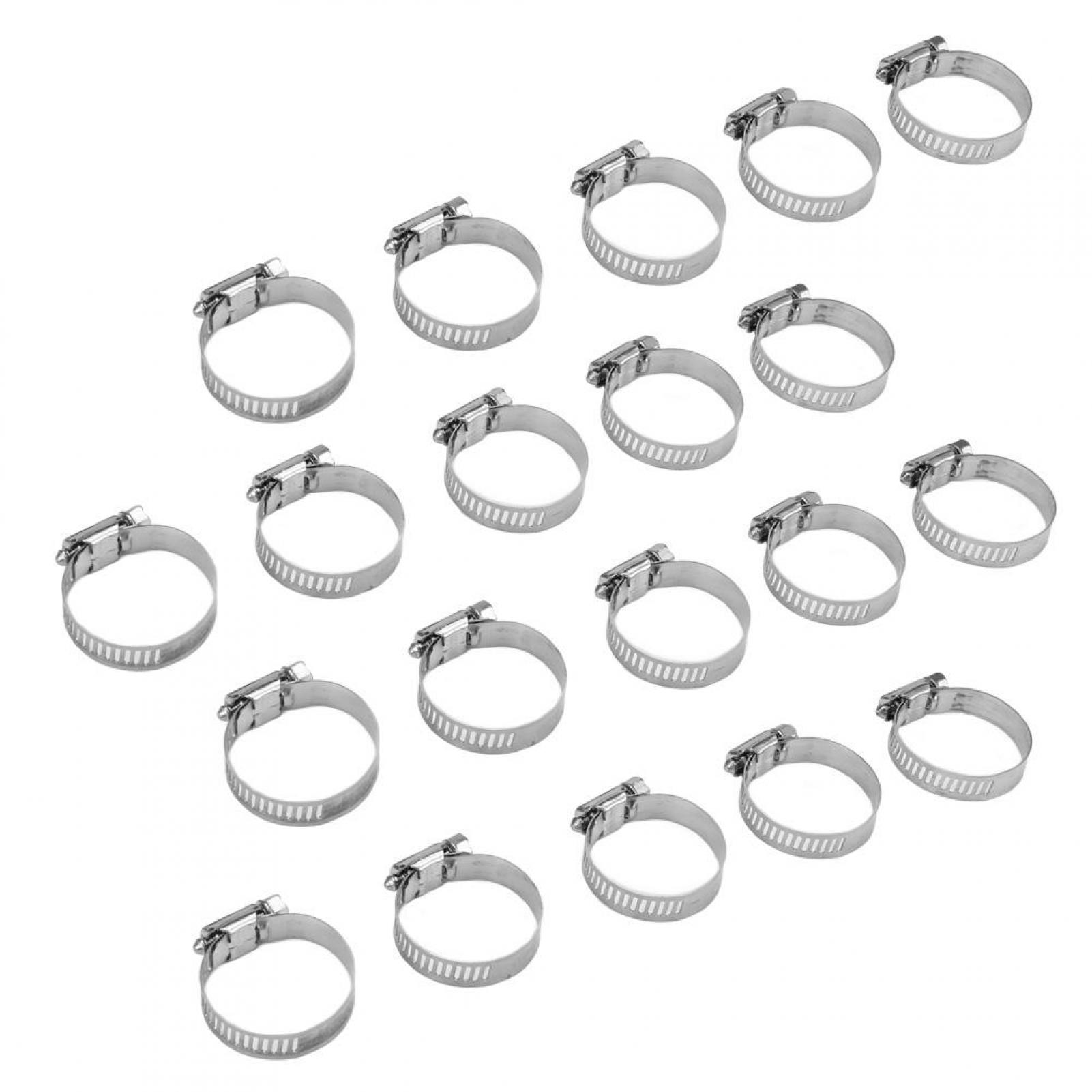 Hose Clamp Fuel Line Clip Pipe Clamp Stainless Steel Hose Clamp 20PCS