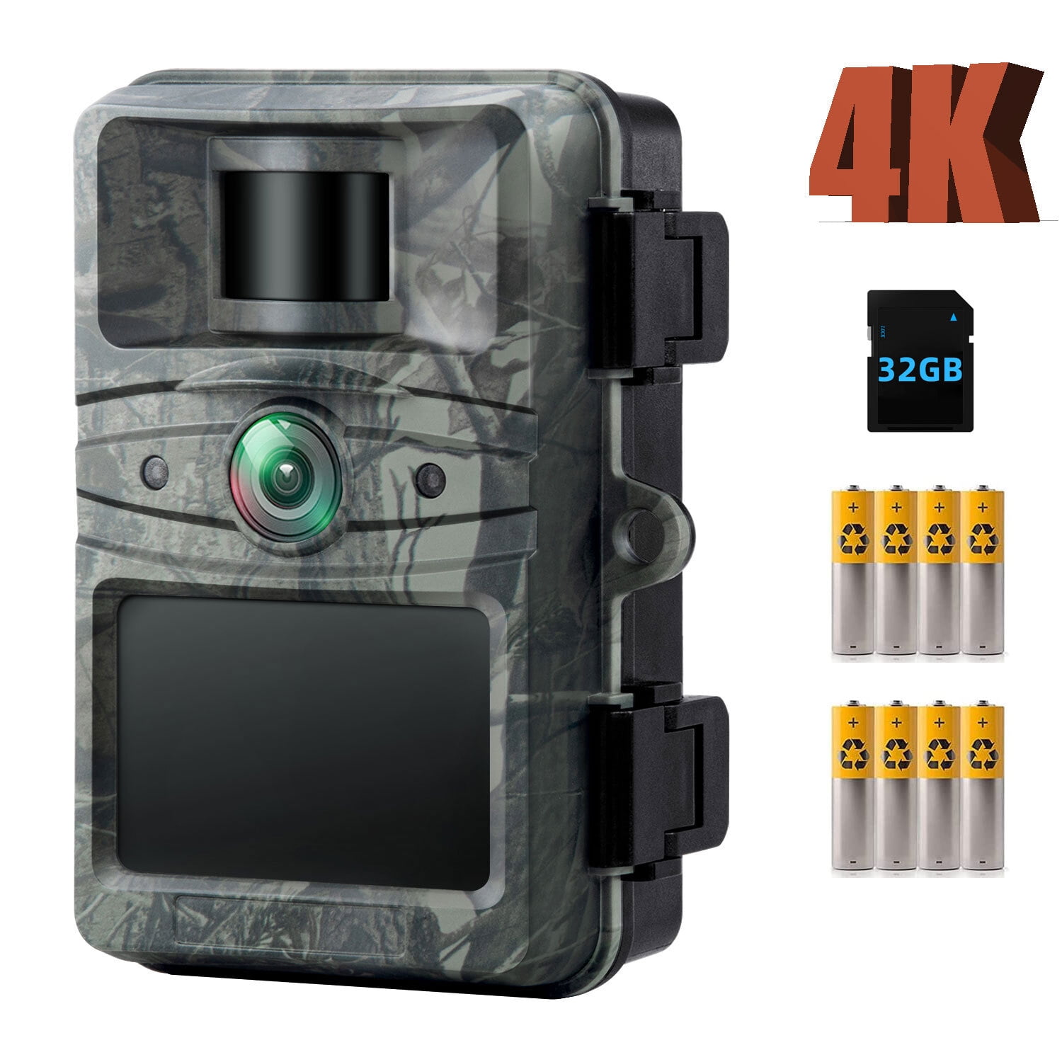 NEXCAM 4K Trail Camera with SD Card and Batteries Hunting Game Camera