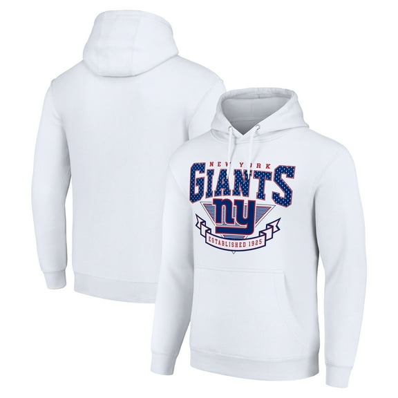 Men's Starter White New York Giants -80s Inspired Pullover Hoodie
