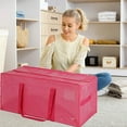 thumbnail image 4 of Btomtd Large Capacity Storage Bags with Handles, Reinforced Moving Bags for Christmas Tree, Plastic Water Repellent Luggage Totes for Storage Clothes and Quilts, 87L, Pink, 4 of 6