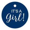 thumbnail image 1 of 100 Pcs C'est une Fille Baby Shower Hang Tags Forme Ronde Cadeau de Faveur de Mariage Papier Tag, 1 of 1