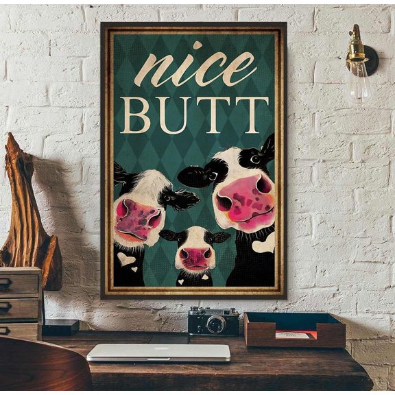 Cows farm nice butt bathroom poster 11 x 17 Inch Poster