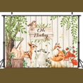 thumbnail image 3 of 10x8ft Woodland Oh Baby Photography Backdrop, Baby Shower Jungle Safari Animal Background for Boys Girls, Woodland Creature Forest Backdrop Newborn Gender Reveal Party Decorations Photo Props, 3 of 5