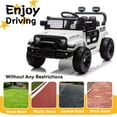 thumbnail image 5 of Xuanlur 24V Ride on Truck Car w/Parent Remote Control, Ride on Toys w/4-Wheel Suspension, Power Display, Bluetooth, Music, LED Headlight, Electric Car for Kids Aged 3+, White, 5 of 8
