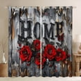 thumbnail image 1 of Rideaux de Fenêtre de la Saint-Valentin Occultants 30 %-50 %, Roses Rouges Romantiques Papillon Traitements de Fenêtre de Cuisine 42Wx90L, Planche de Bois Grise Vintage Décor Rustique de Ferme Rideaux de Fenêtre, 1 of 6