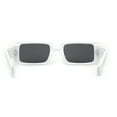 thumbnail image 4 of Mod Dad Shade Square Rectangle Plastic Retro Sunglasses White Black, 4 of 4