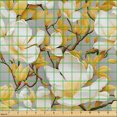 thumbnail image 2 of Ambesonne Floral Fabric by the Yard Upholstery, Magnolia Flowers Romance, 10 Yards, Earth Yellow Redwood, 2 of 5