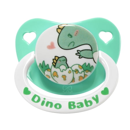 CutiePlusU Adult Sized Pacifier Big Shield Dummy for Men Women Cute Prints White Green
