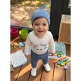 thumbnail image 5 of Cjfdfy Newborn Baby Boy Outfit Little Brother Embroidery Long Sleeve Romper Elastic Waist Pants And Hat  3-piece Set Infant Cute Coming Home Fall Winter 0-18M  ﻿, 5 of 9