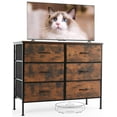 thumbnail image 5 of edx 6 Drawer Fabric Dresser for Bedroom, Chest of Drawer Organizer Storage Cabinet for Closet, Entryway, Rust Brown, 5 of 8