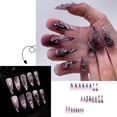 thumbnail image 2 of YDLCAFD Gel Nail Tips Short Holiday Party Cool Wear French Flame Purple Nail Tips 1ml, 2 of 8