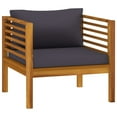 thumbnail image 6 of vidaXL Patio Chair with Dark Gray Cushions Solid Acacia Wood, 6 of 8