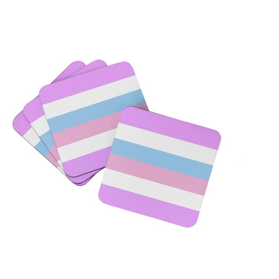 Bigender Pride Foam Coaster Set of 4