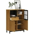 thumbnail image 3 of vidaXL Highboard with Glass Door FLAM 36.2"x15.7"x48.2" Solid Wood Pine, 3 of 11