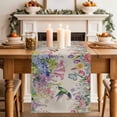 thumbnail image 2 of Table Runner 72 Inches Long for Kitchen Dining, Watercolor Flowers Dresser Scarf Farmhouse, Dining Table Decorations for Wedding/Parties, Spring Hummingbird Butterflly Floral Beige 16 x 72 In, 2 of 8