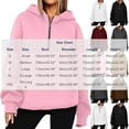 thumbnail image 4 of SYwaren Women's Chic Pullover Solid Color Half Zipper Hooded Long Sleeve Fashion Casual Oversized Loose Sweatshirt Top, 4 of 7