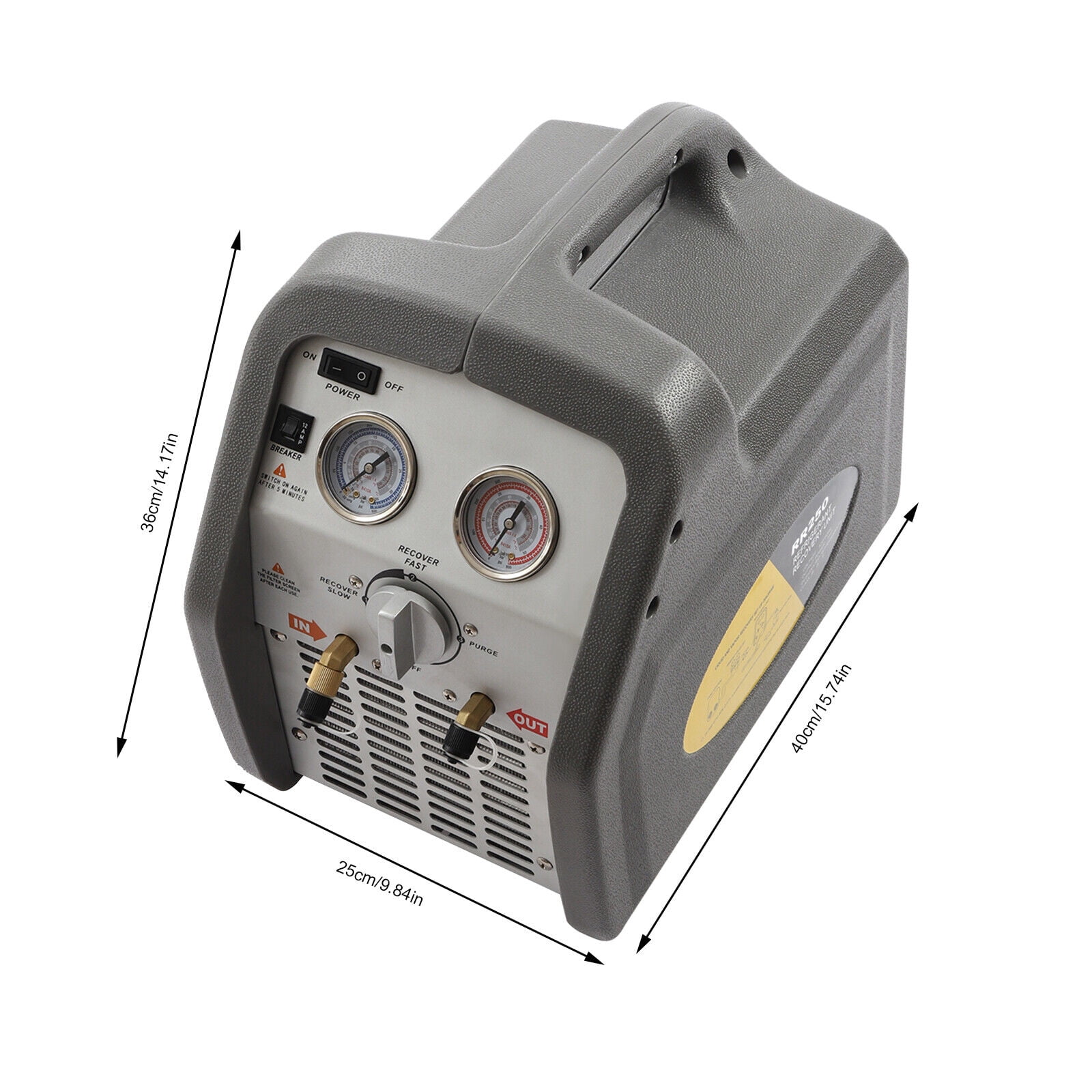 Miumaeov Refrigerant Recovery Machine 3/4HP Dual Cylinder HVAC Recycling Tool 60Hz 110V