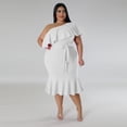 thumbnail image 3 of AURA Women Plus Size Sleeveless Midi Dress Casual Slim Fit Summer Ruffle Hem Dress, 3 of 7