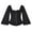 Black, variant on Raeneomay Long Sleeve Shirts for Women Lace Waist Cinching Corset Round Neck Top Solid Color