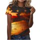 thumbnail image 1 of Tops de Ajuste Suelto para las Mujeres Sudadera Casual Impresa Manga Corta Cuello Redondo Superior, Poliéster, 1 of 6