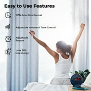 Sonic Alert Grey/Red Sonic Bomb Junior Alarm Clock with Bed Shaker - Vibrating Alarm Clock for Heavy Sleepers