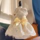 thumbnail image 3 of Elegante vestido de novia con lazo para perro, vestido de princesa para cachorro, diseño de lujo bordado con flores, ropa para perros pequeños, fiesta de graduación, 3 of 5