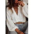 thumbnail image 1 of Women's V-Neck Long Sleeve Button Up Lace Shirt, 1 of 5