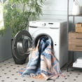 thumbnail image 4 of SAFAVIEH Malibu Daffodil Leaves Polyester Machine Washable Area Rug, Blue/Light Blue, 9' x 12', 4 of 12