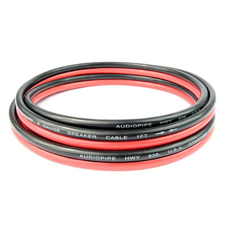 6 FT 8 Gauge Sub woofer Speaker Wire RED/BLACK Copper Mix Power and